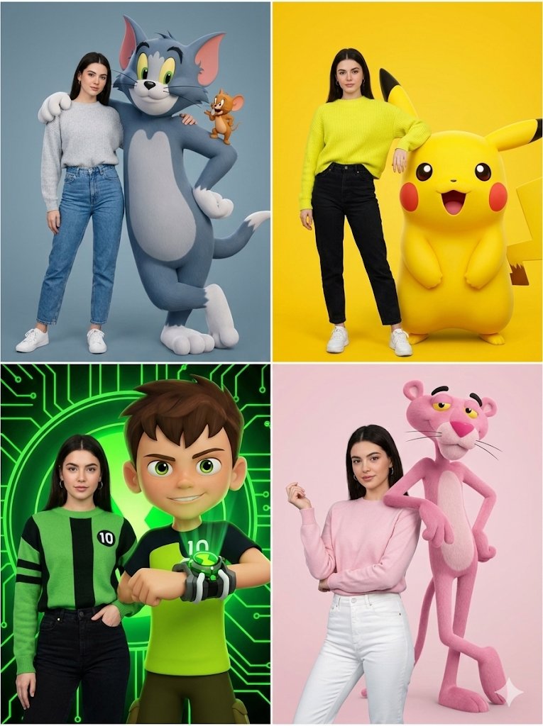 Giant 3D Cartoon Fashion Photoshoot