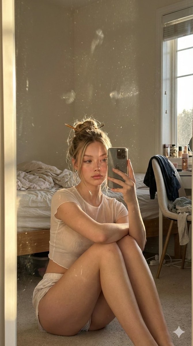 Golden Hour Intimate Bedroom Selfie
