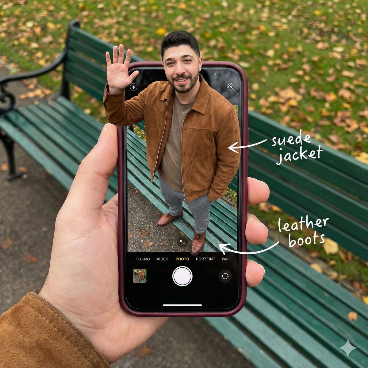 Man Steps Out of Phone