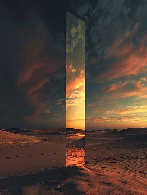 Thin Spectrum Frosted Glass Memorial in Desert Night