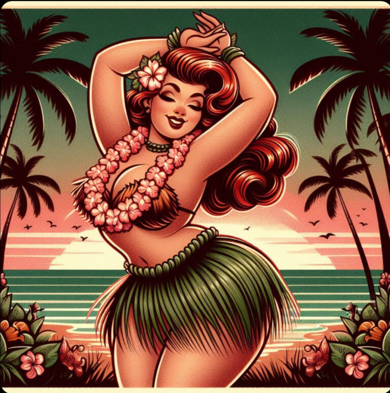 Whimsical Hawaiian Hula Dance at Dusk