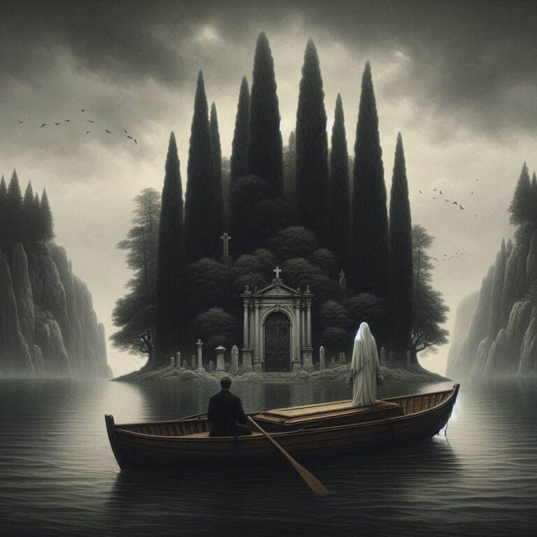 Rowboat Approaching Mysterious Island