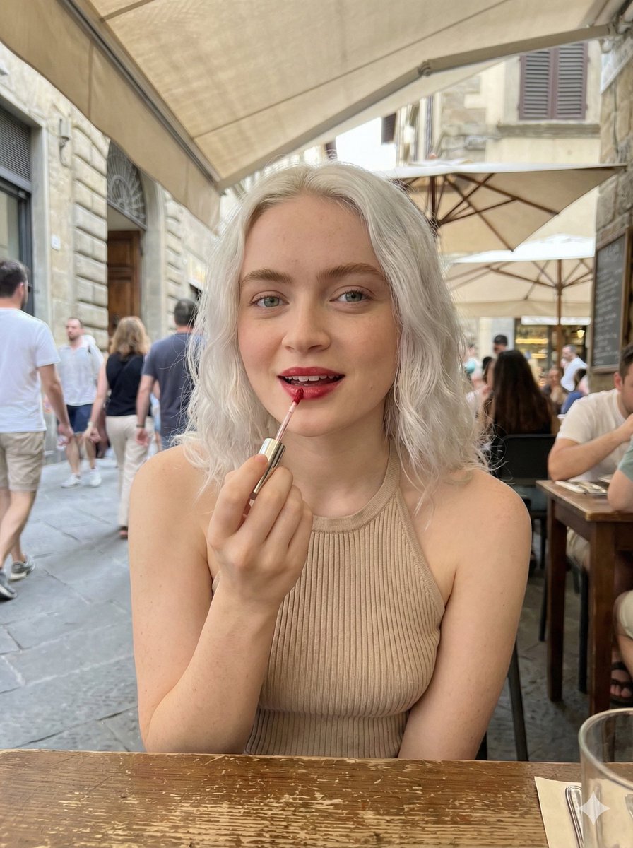 Outdoor Cafe Candid Beauty Portrait