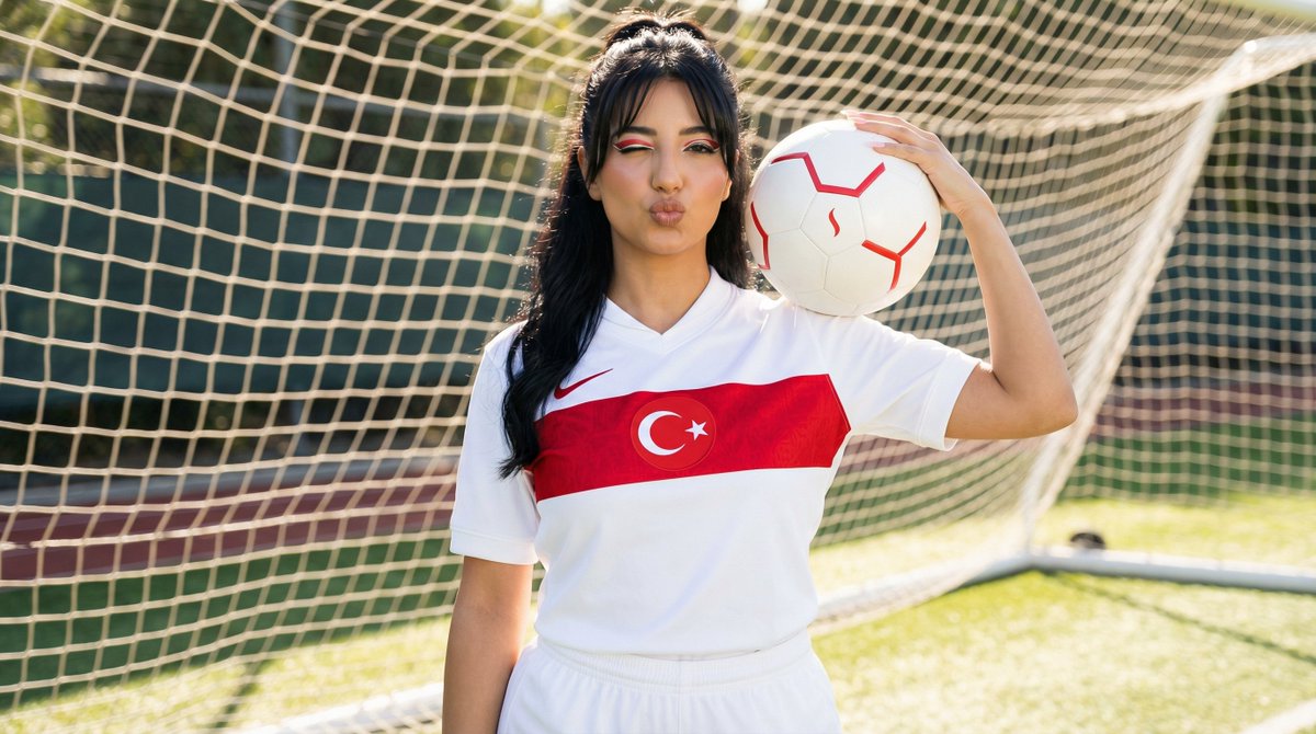 Soccer Queen Wink Pose