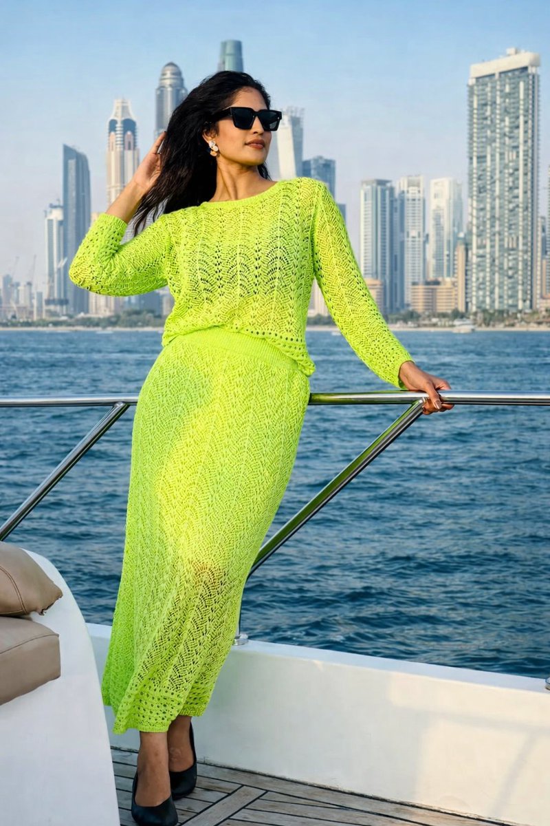 Yacht Neon Green Knit Fashion