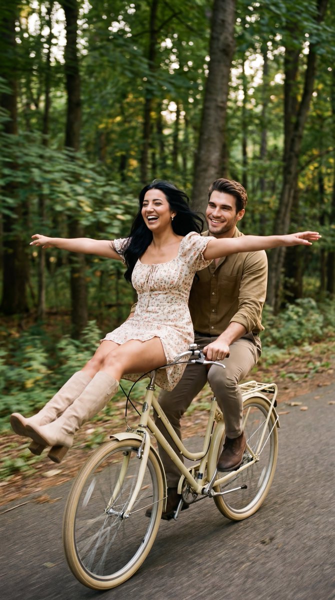 Vintage Bicycle Romance Forest
