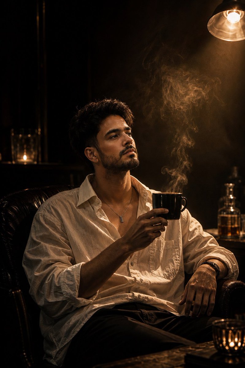Moody Cinematic Lounge Portrait