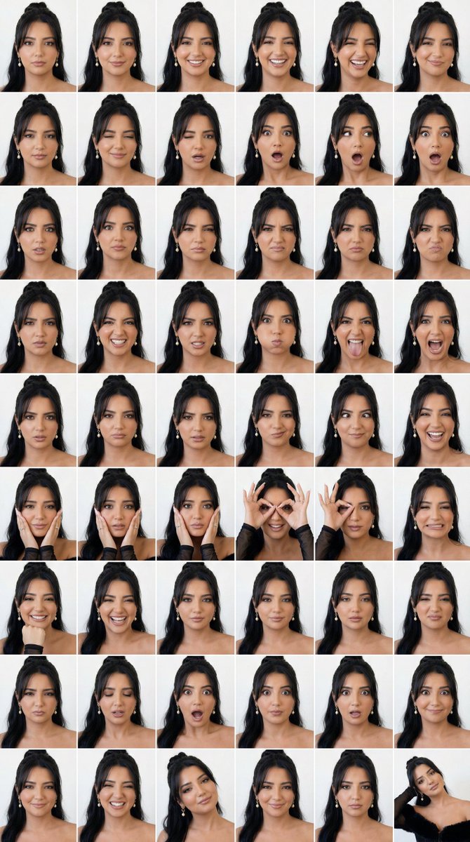 48 Panel Studio Expression Contact Sheet
