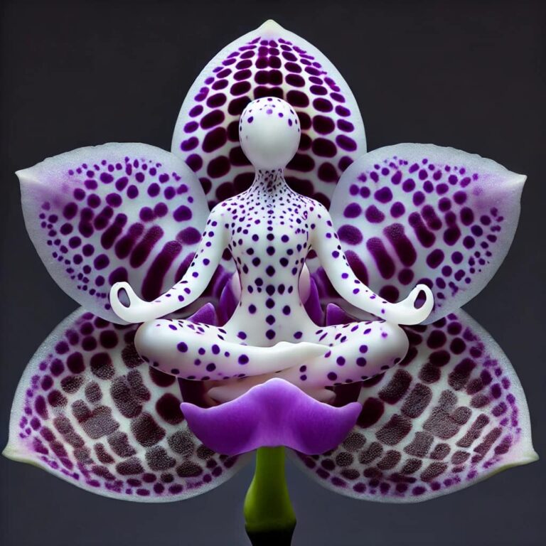 Orchid Flower in Meditative Human Pose