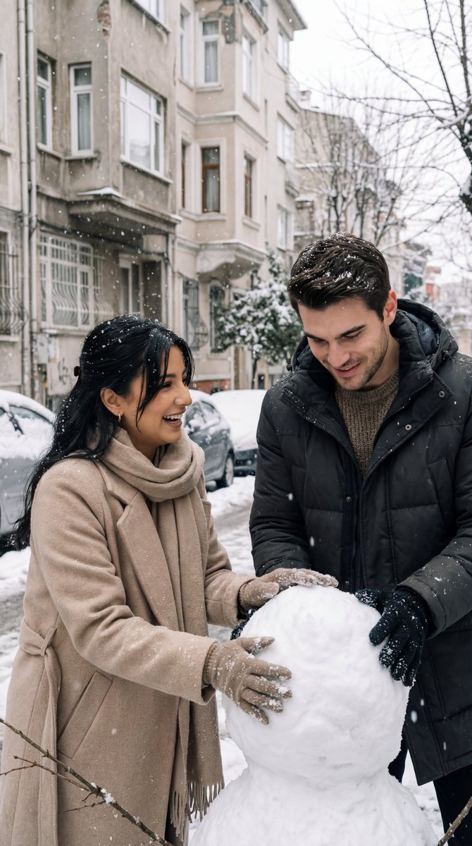 Snowman Lovers in Istanbul