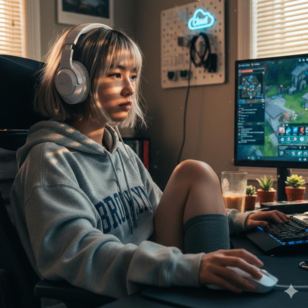 Gamer Girl Golden Hour