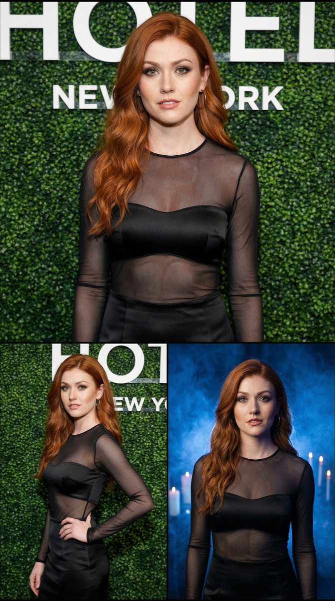 Auburn Beauty Triple Portrait