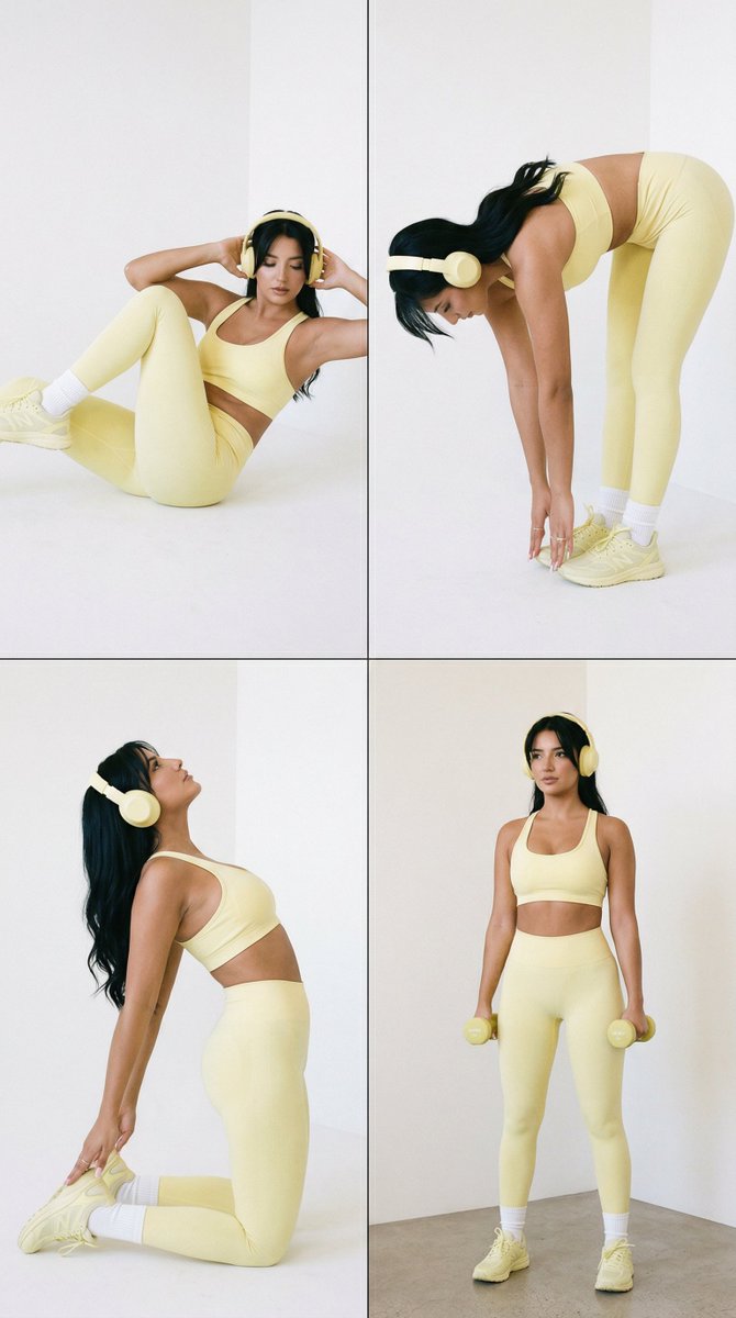 Pastel Yellow Fitness Editorial Grid