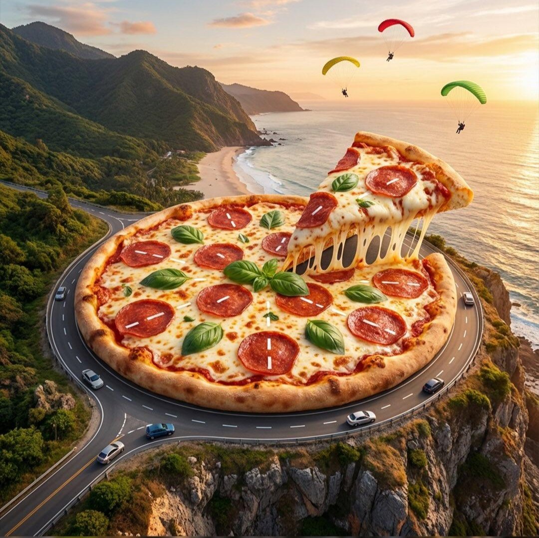 Surreal Pizza Fantasy World