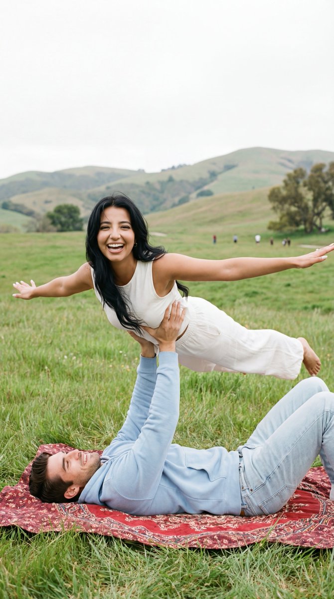 AcroYoga Couple Meadow Photoshoot