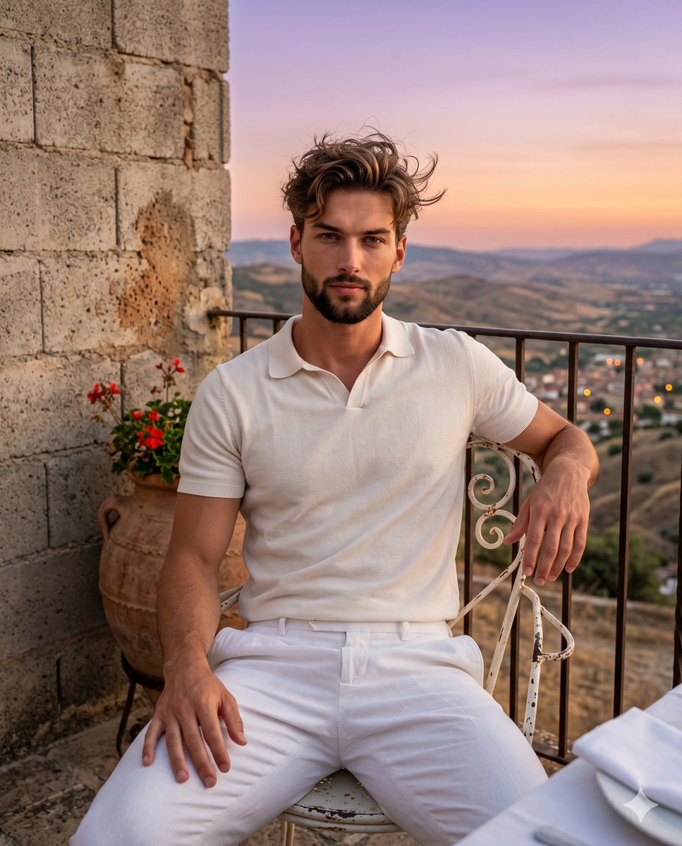 Golden Hour Mediterranean Portrait