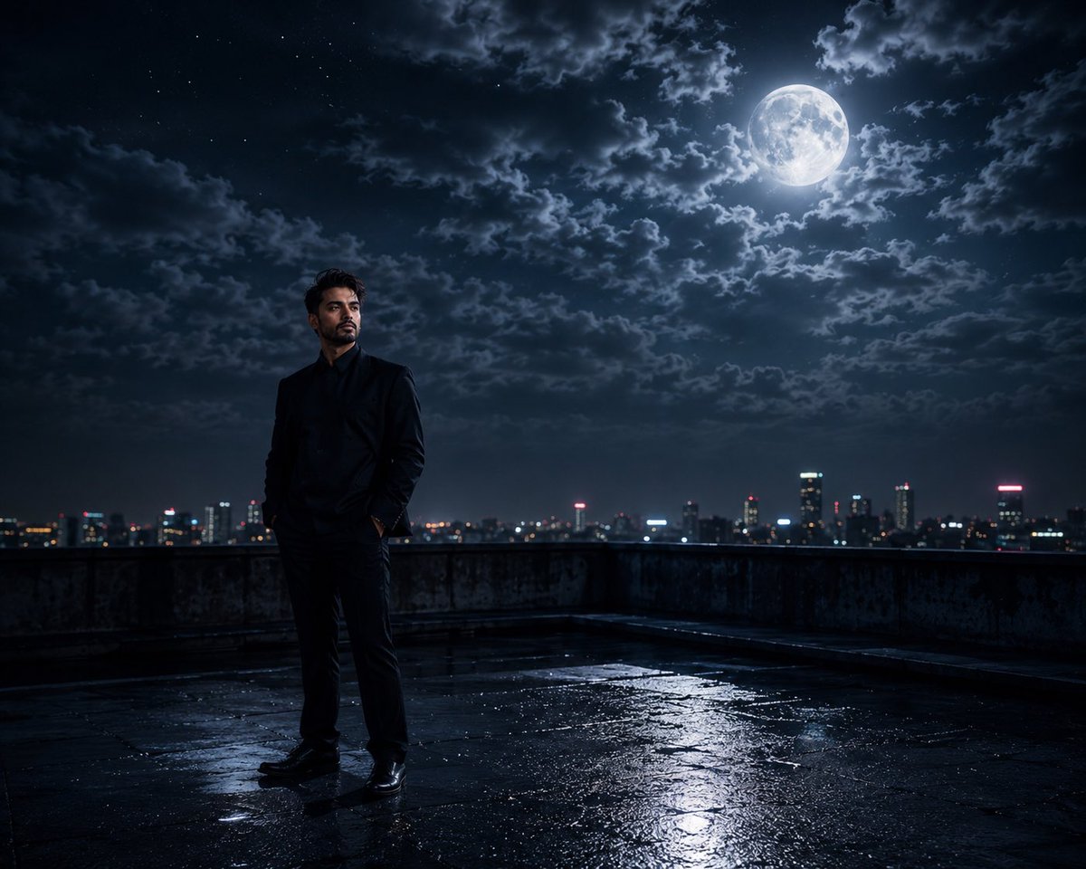 Cinematic Moonlight Rooftop