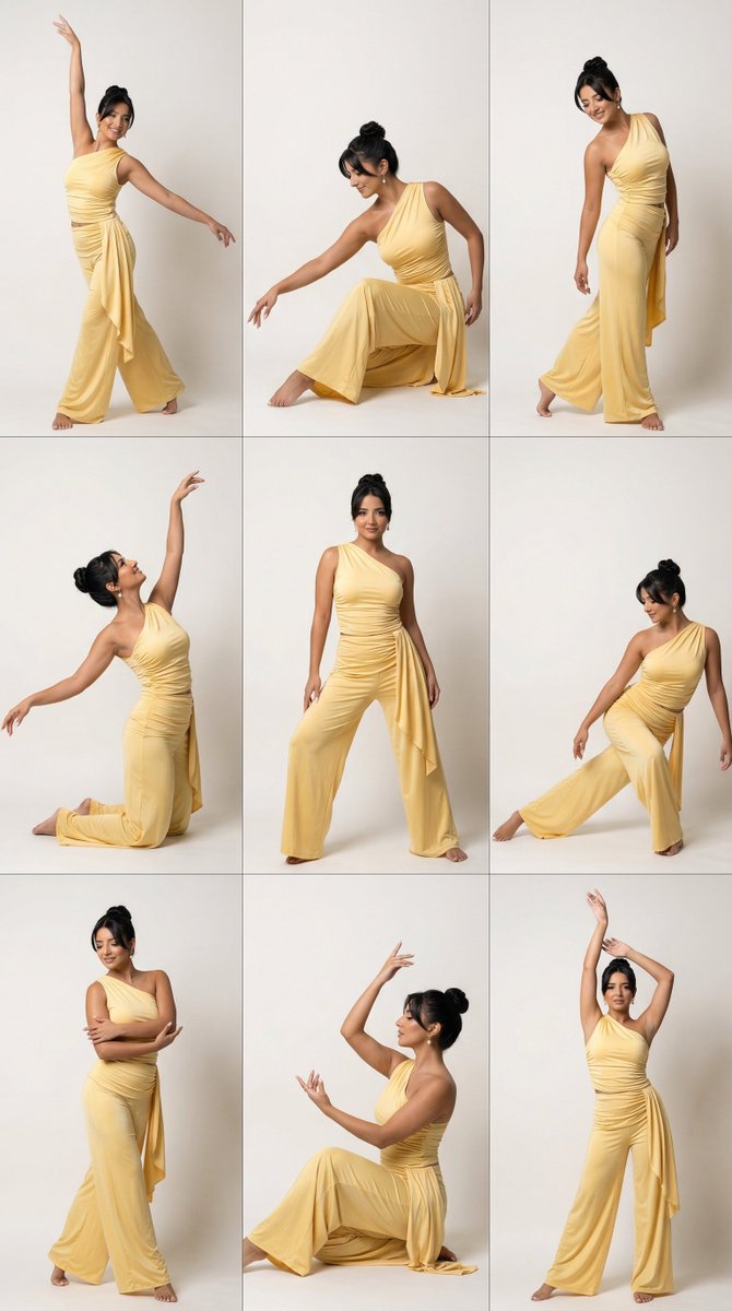 Photorealistic 3x3 Editorial Dance Grid