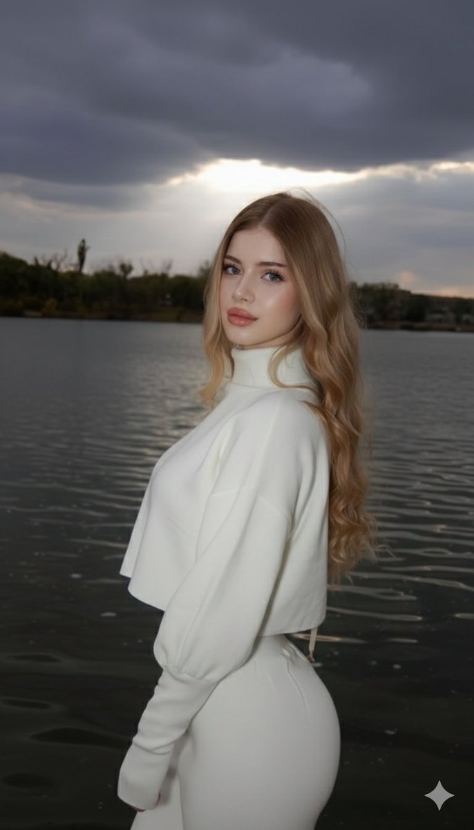 Lakeside Sunset Fashion Portrait