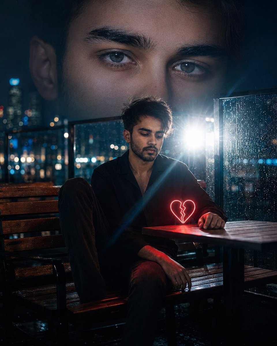 Cinematic Heartbreak Portrait In Rain
