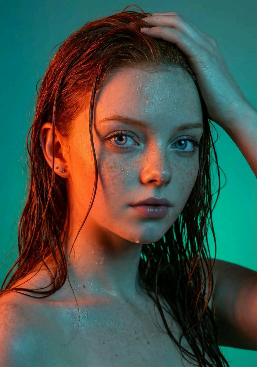 Wet Hair Beauty in Color Light