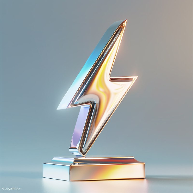 Minimalist Silver Lightning Award, Elegant Display