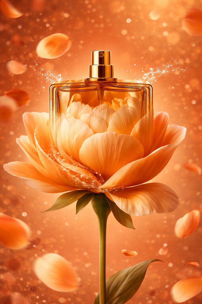 Amber Floral Perfume Bottle