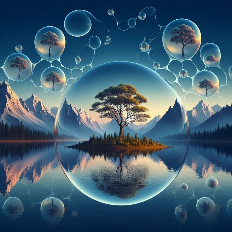 Fractal Vision Bubble Tree by Lake