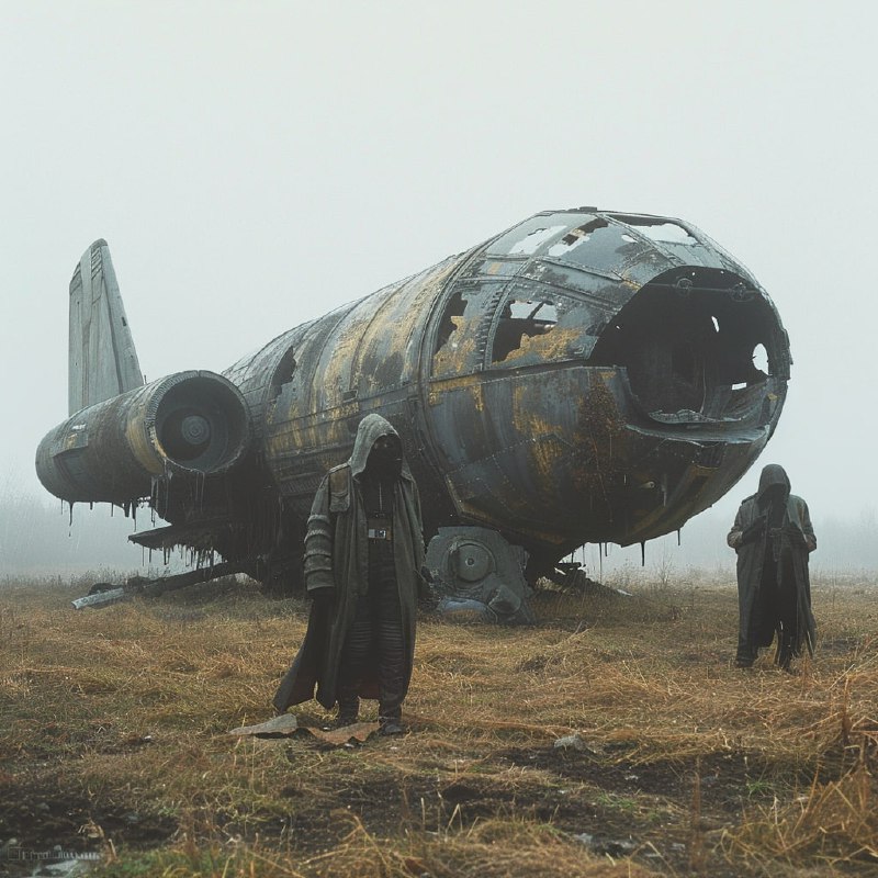 Spaceship in Field, 80s Apocalyptic Chernobyl