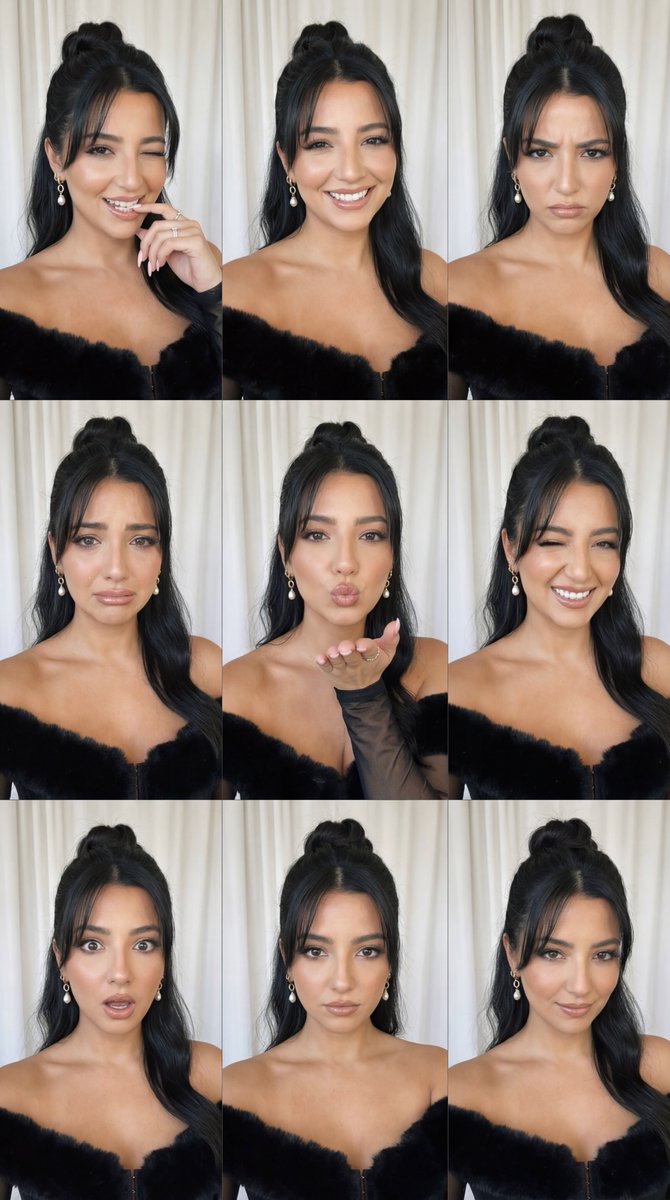 90s Selfie Emotion Grid