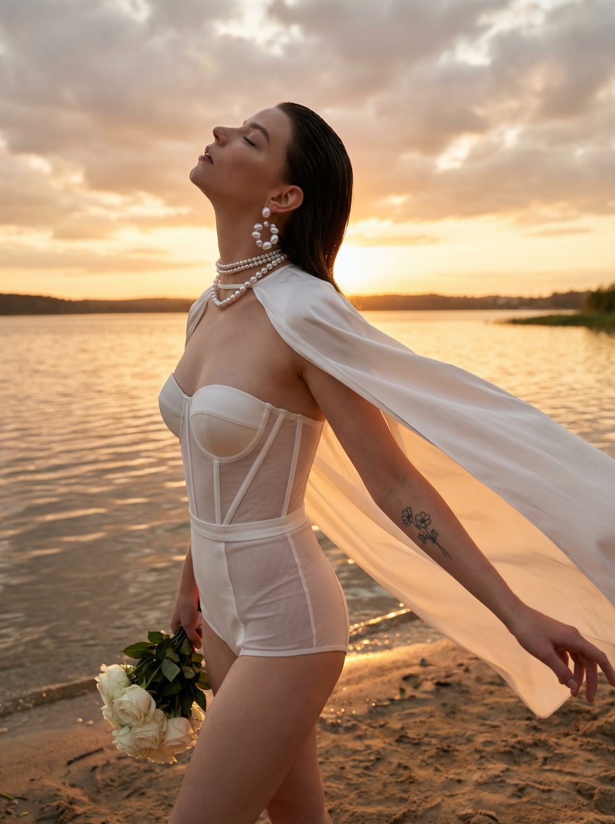 Avant-Garde Bridal Golden Hour Editorial
