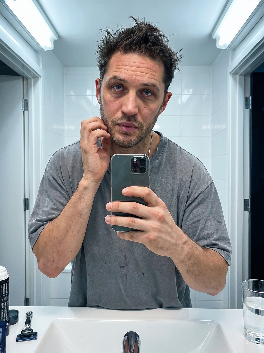 Ultra-Real Morning Bathroom Selfie