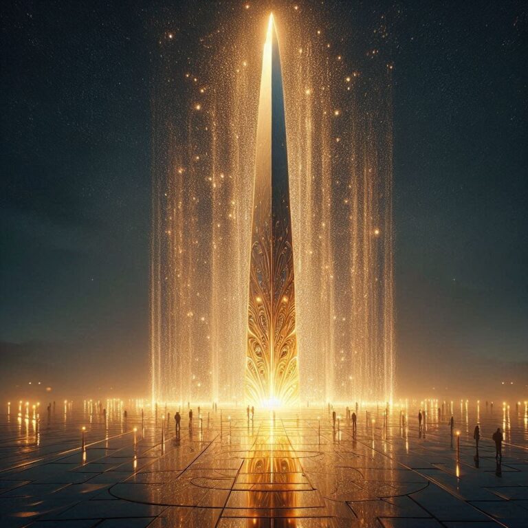 Stunning Obelisk with Shimmering Lighting