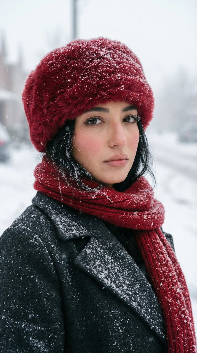 Winter Portrait Red Scarf