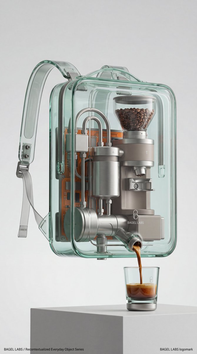 Transparent Glass Espresso Backpack