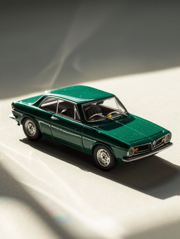 Half-Dark Green Alfa Romeo Toy Car