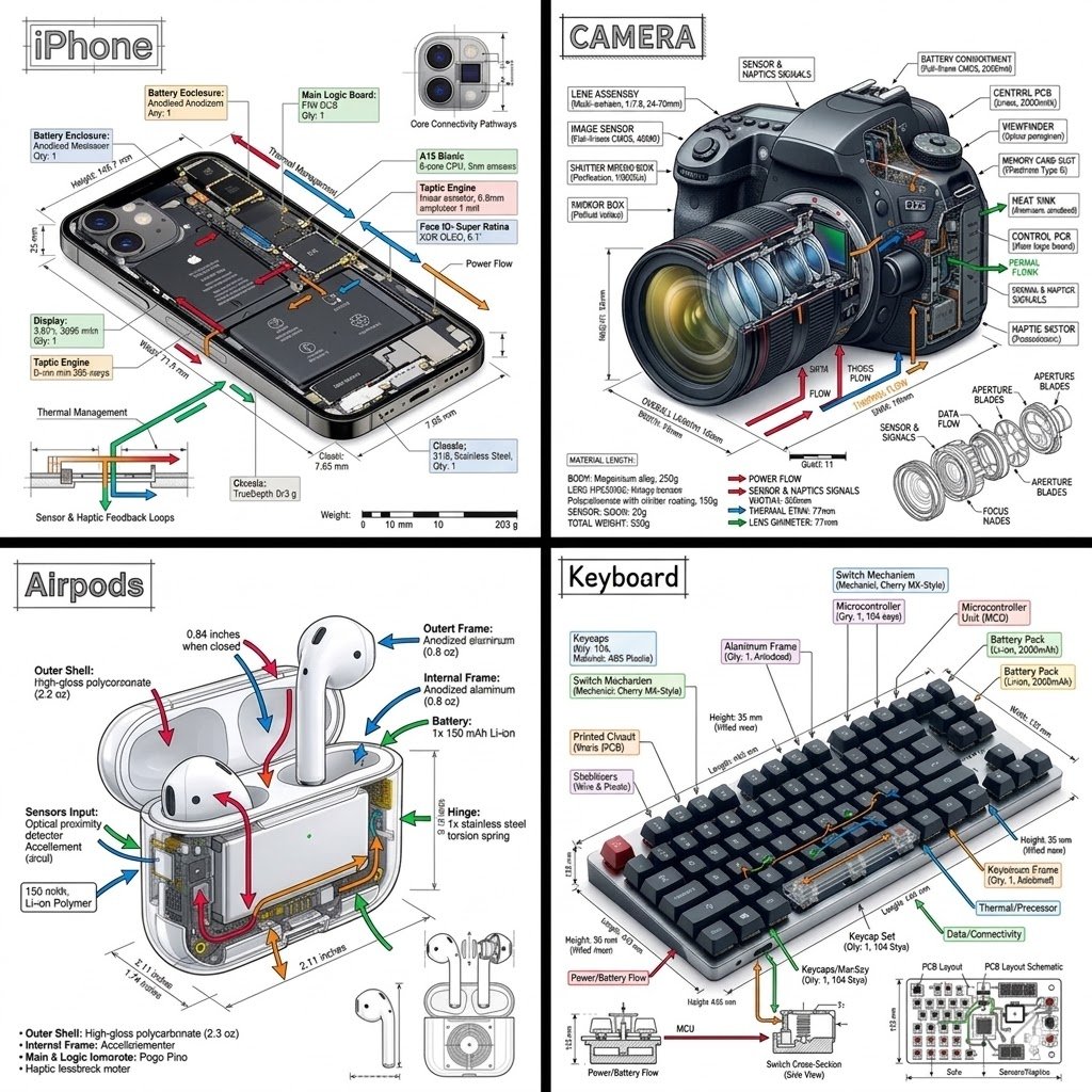 Precision Engineering Exploded View Infographic