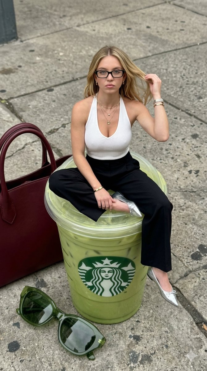 Mini Girl on Matcha Lid