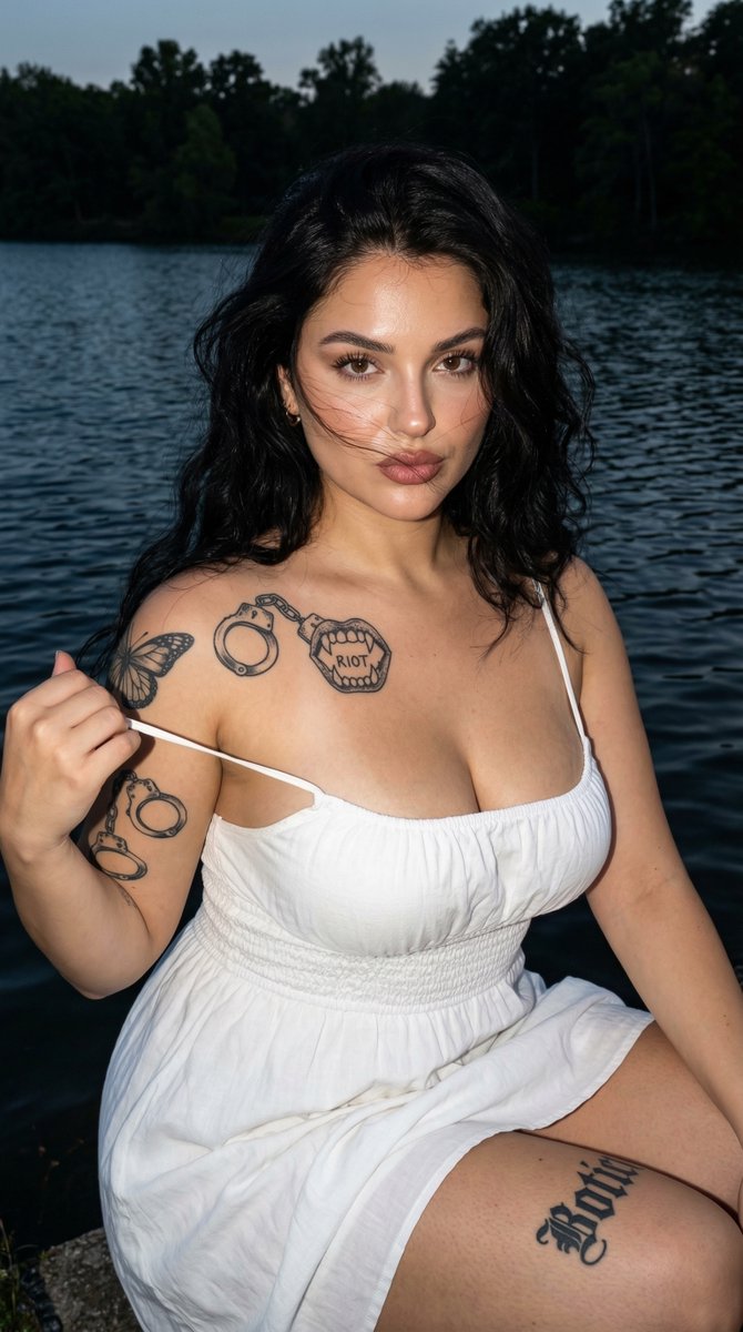 Tattooed Beauty at Dusk