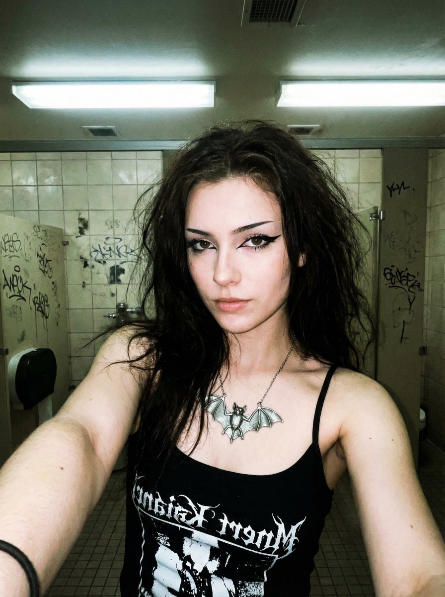 Gothic Style Bathroom Selfie