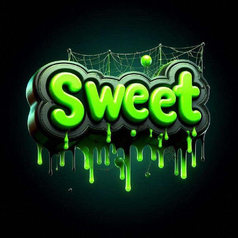 Glowing Green SWEET Bubble Letters