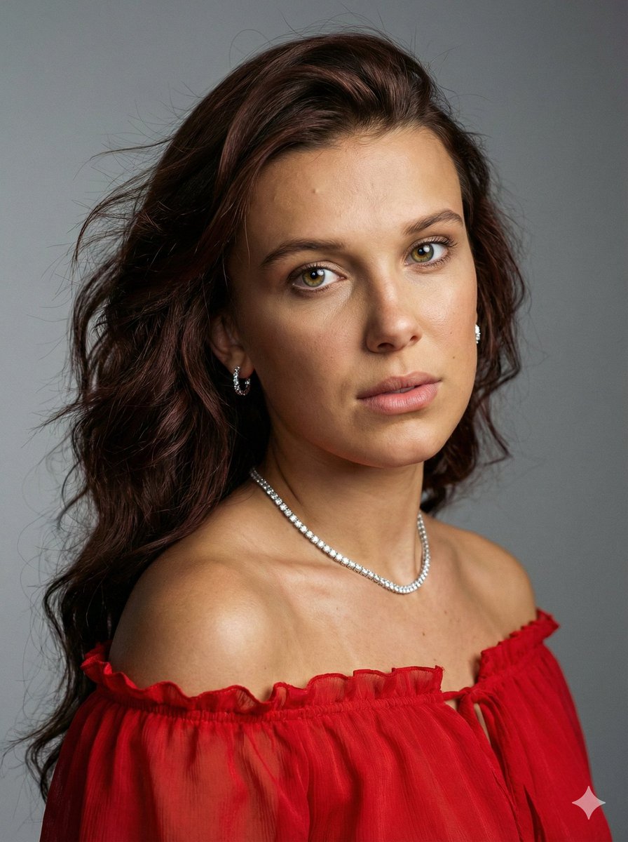 Hyper-Realistic Red Fashion Portrait