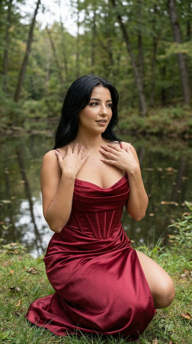 Crimson Elegance by the Lake