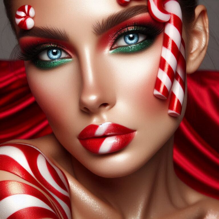 Ultra-Realistic Candy-Themed Portrait with Bold Makeup