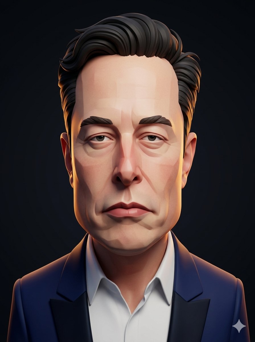Stylized 3D Caricature Portrait Render