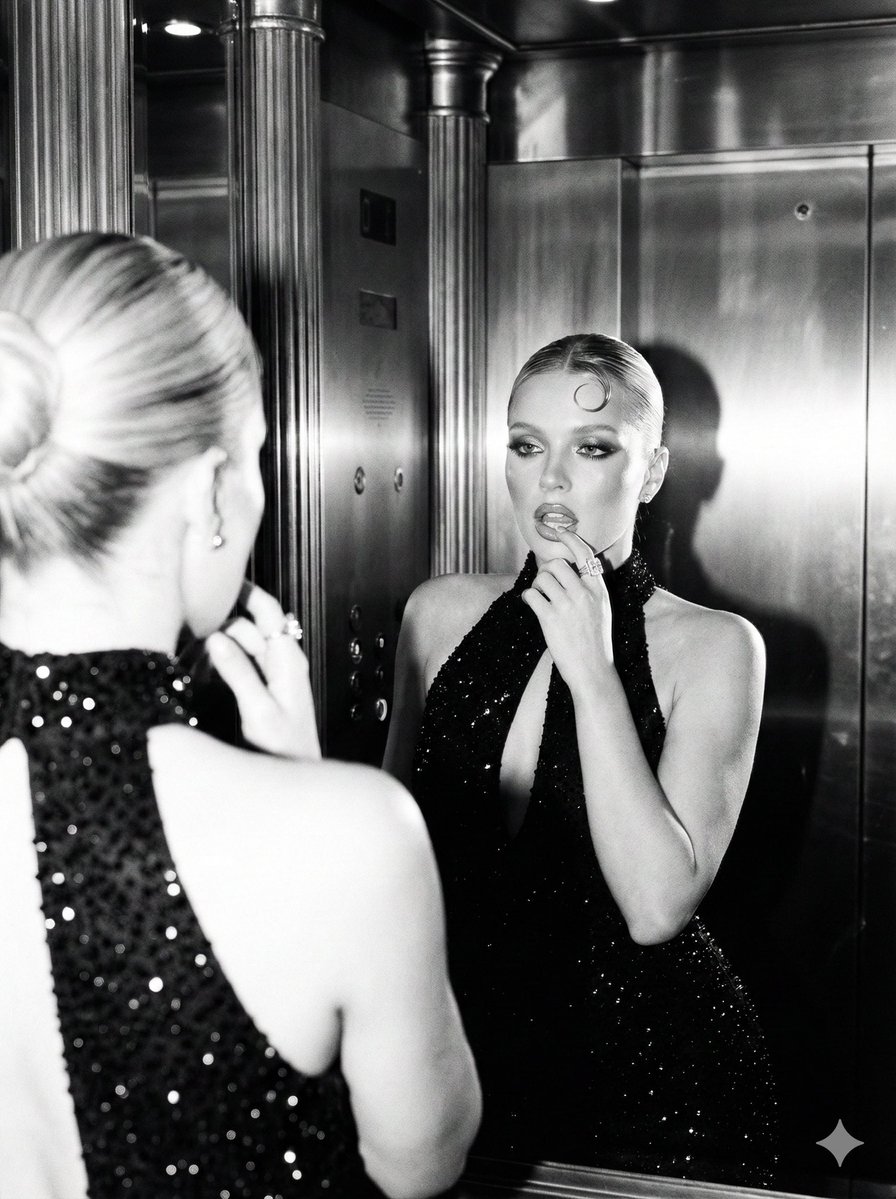 Glamorous B&W Elevator Shot