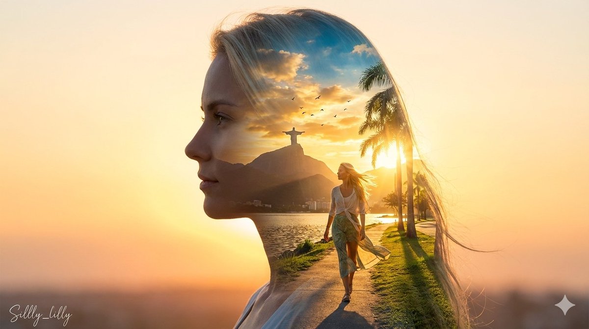 Cinematic Double Exposure Rio Sunset