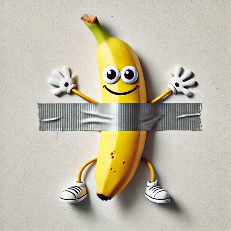Whimsical Banana with Cartoon Eyes