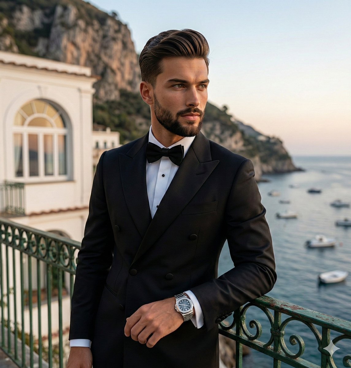 Tuxedo Gentleman at Sunset Coast