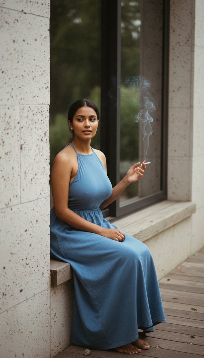 Stone Corridor Smoke Portrait